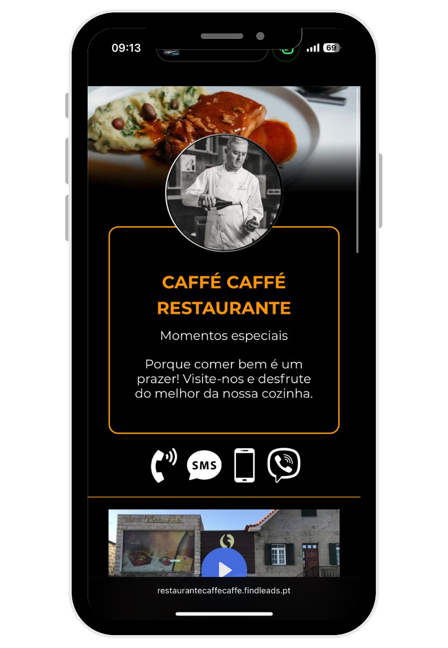 FindLeads - Cartão de Visita Digital